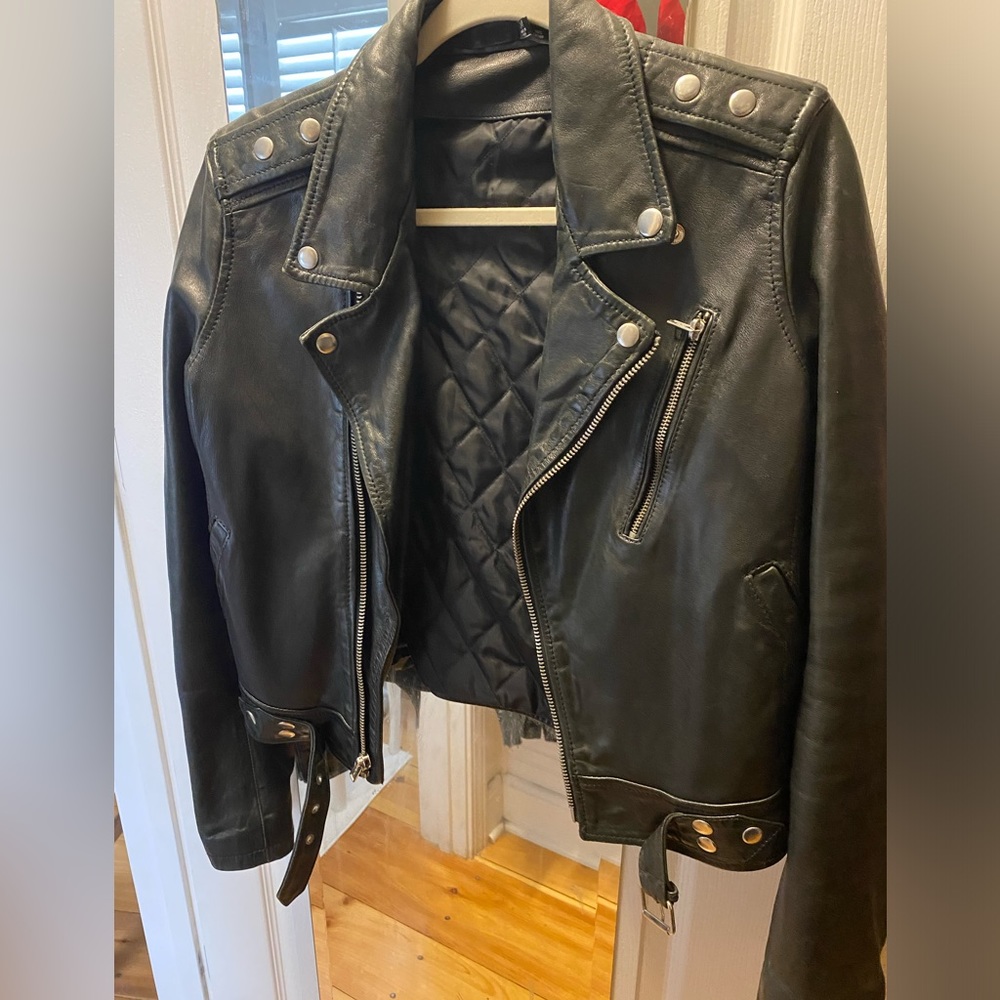 BLK DNM leather biker jacket size M